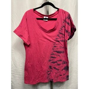 Like‎ Love Pink Tie Dye V Neck Short Sleeve T Shirt Womens Medium